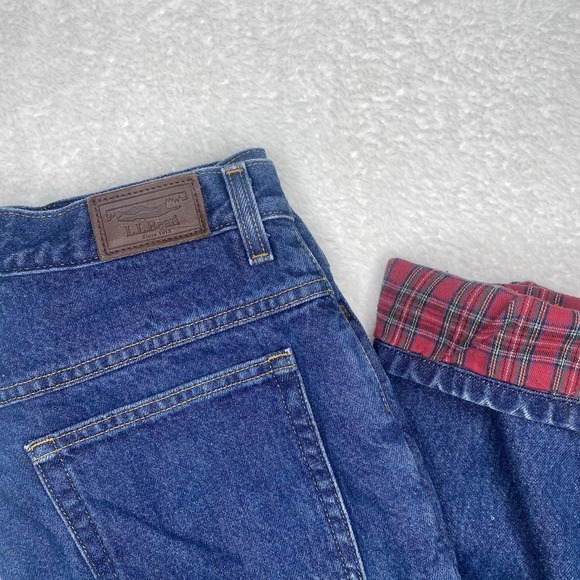 VTG L.L. Bean Double L Relaxed Fit Women's Fleece Lined Denim Jeans Women 10 Reg - Picture 1 of 10
